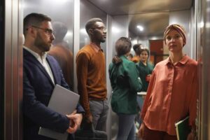 4 persone in ascensore