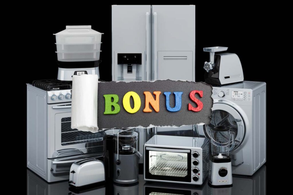 elettrodomestici e la scritta bonus