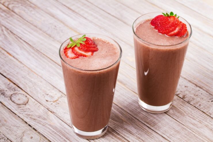frullato cacao con fragole